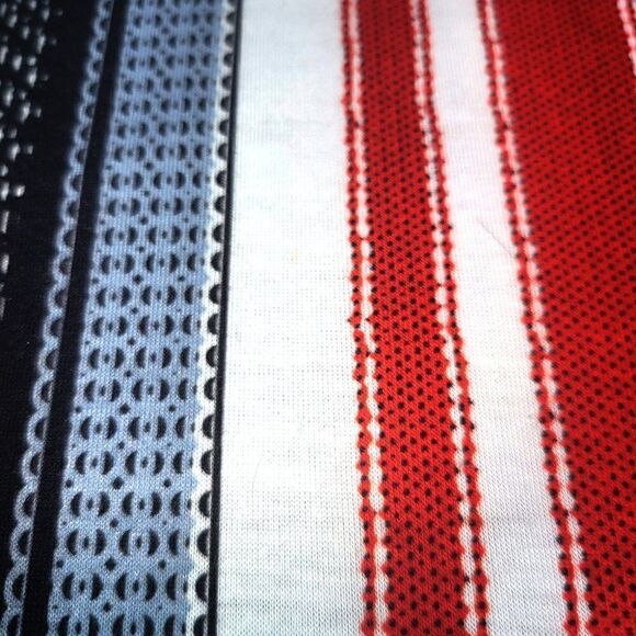 Red gray Serape stripes pattern long cowl neck top - Picture 5 of 5